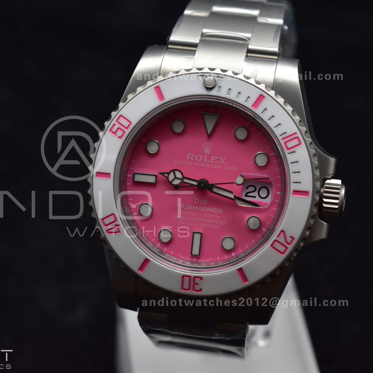 Submariner DIW Sandblasted VSF 1:1 Best Edition Pink Dial On SS Bracelet VS3135